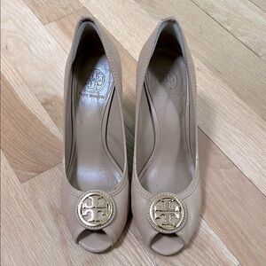 Tory Burch Tan Peep-Toe Women's Shoes